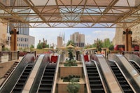 an escalator in a mall